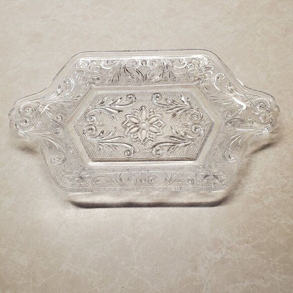 Indiana Glass Clear Sandwich Undertray for Diamond Creamer Sugar Bowl - Picture 5 of 6